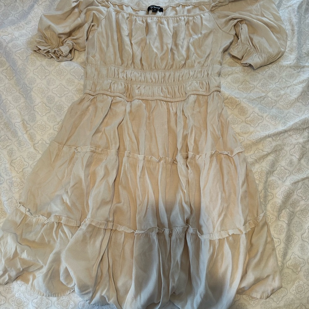 Cream Off-Shoulder Dress